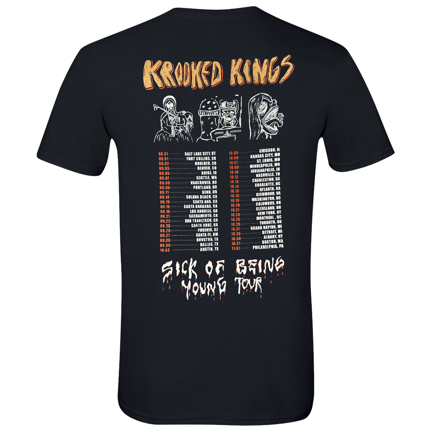 Sick of Being Young Tour Tee Shirt