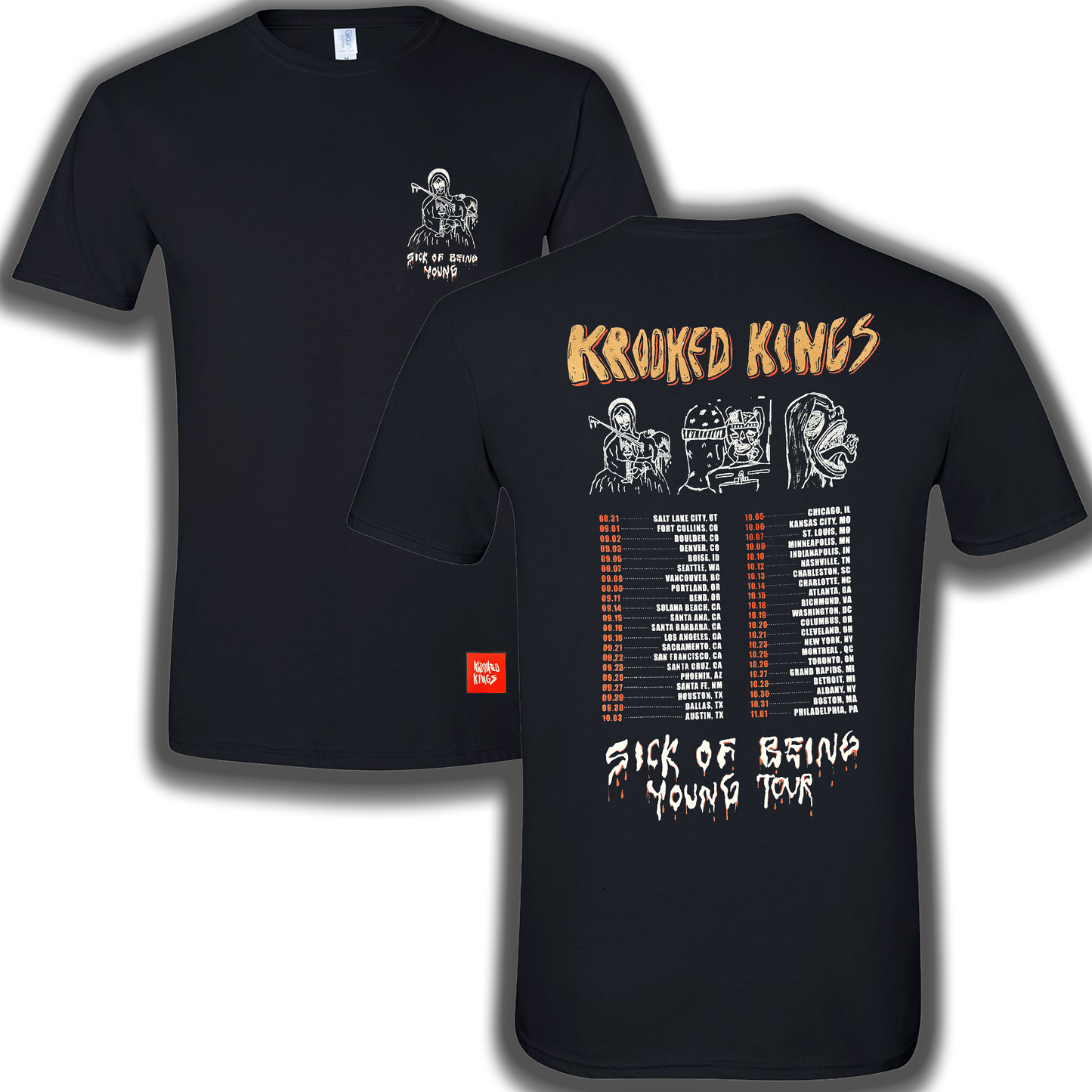 Sick of Being Young Tour Tee Shirt